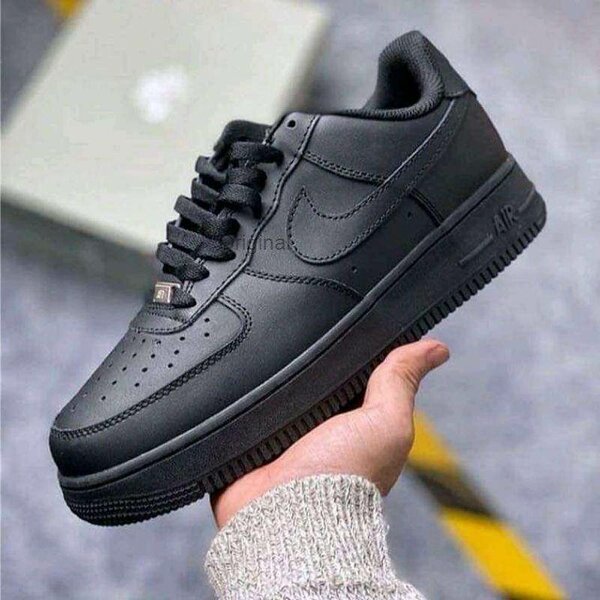 Baskets noires en cuir unisexe