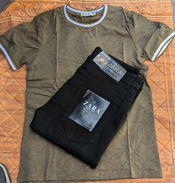T-shirt and jeans