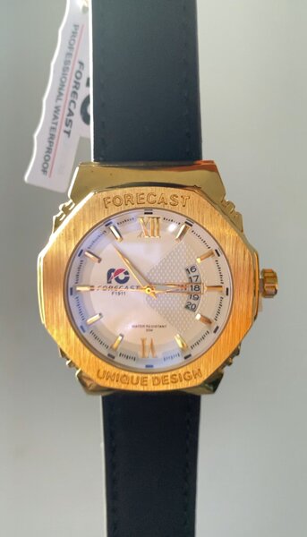 Black leather watch