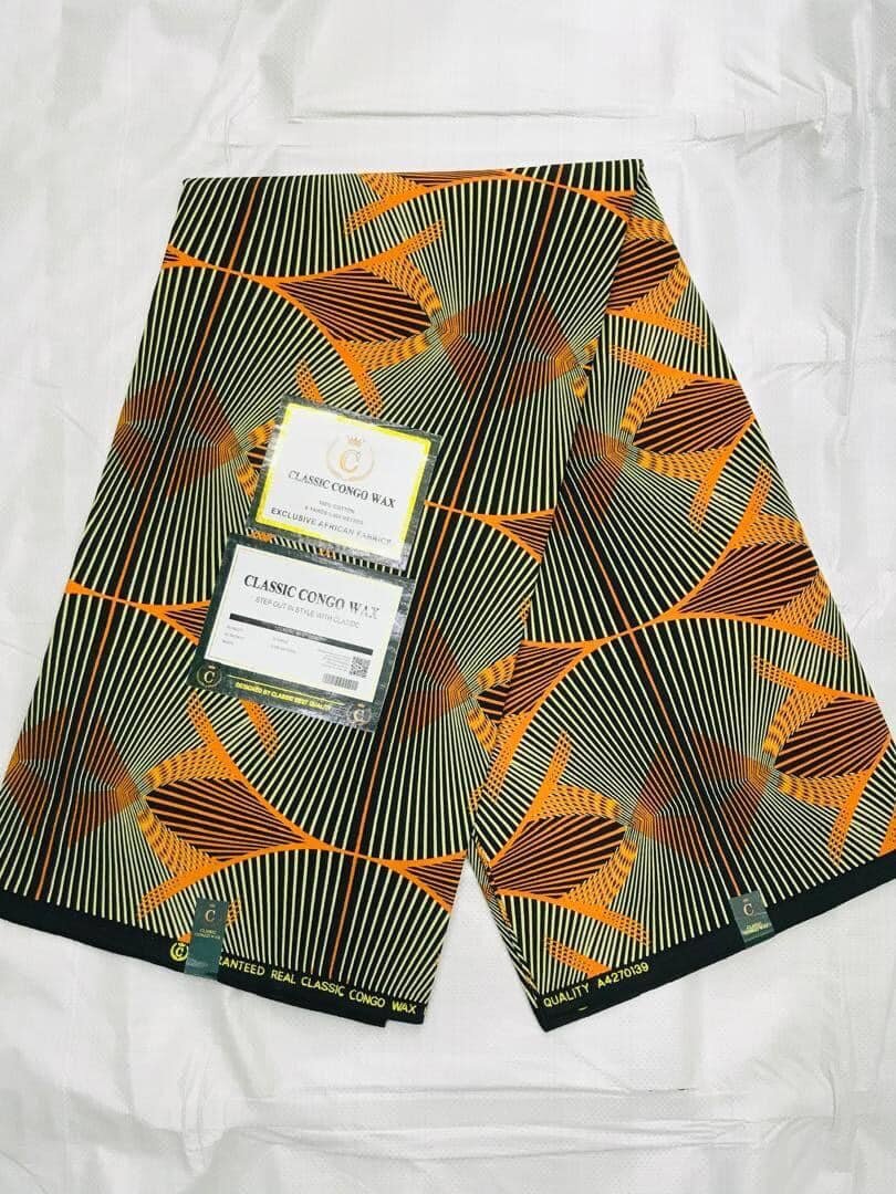 Tissu orange vert