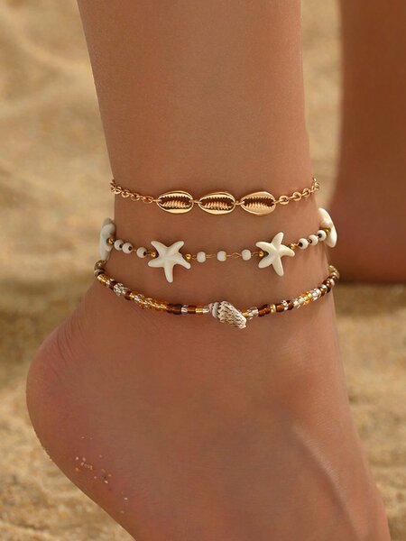 Bracelet de cheville coquillage