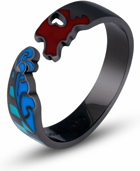 Bague en acier design vague