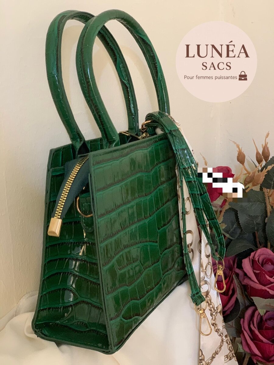Sac à main croco vert élégant