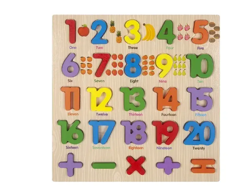 Wooden Numbers & Counting Puzzle Board / 1yr+