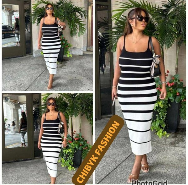 Robe Rayée Élégante Femme