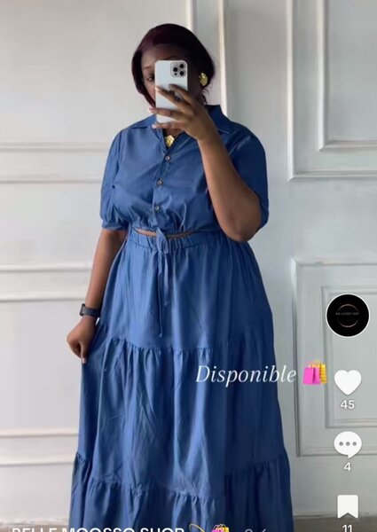 Jupe et haut jeans