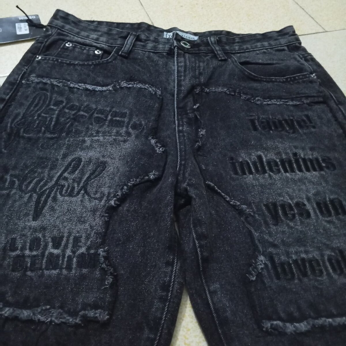 Jeans noirs style décontracté