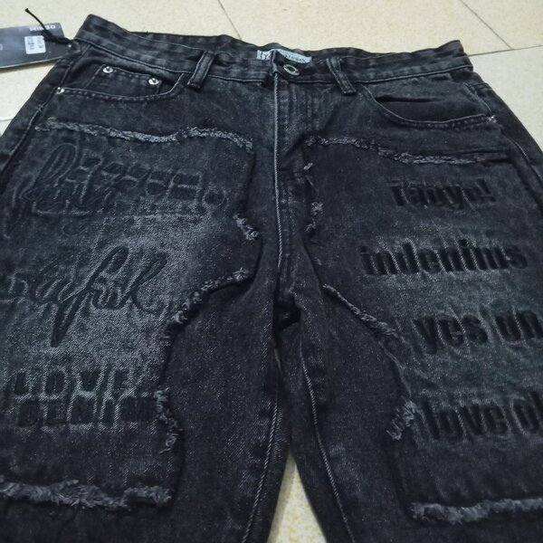 Jeans noirs style décontracté