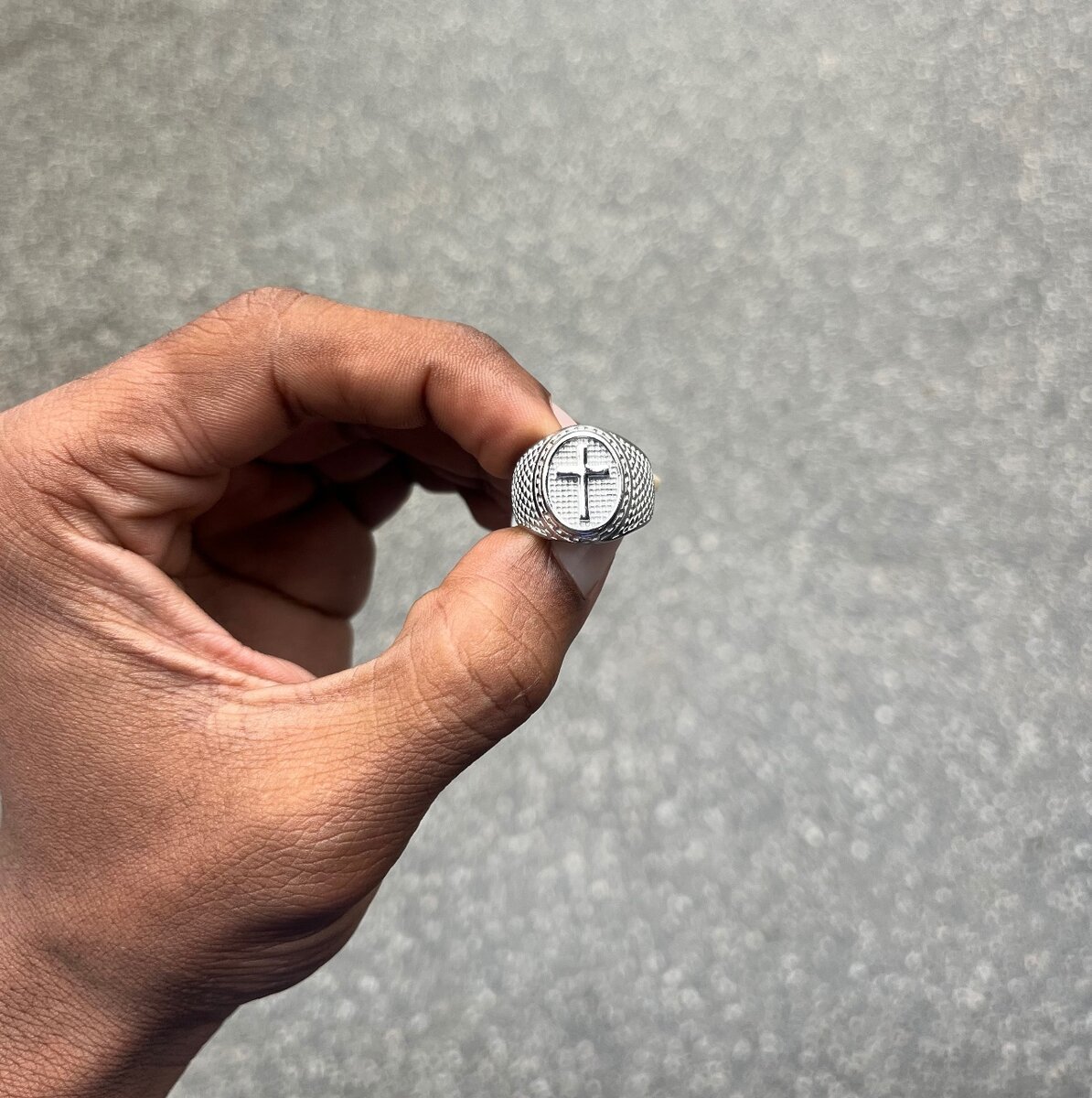Bague Homme Croix Argent