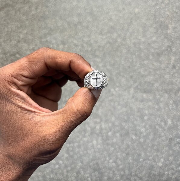 Bague Homme Croix Argent
