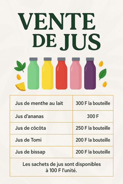Vente de jus