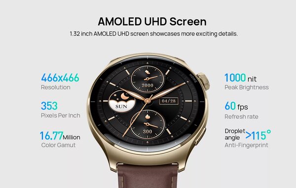 Montre connectée AMOLED 1.32"