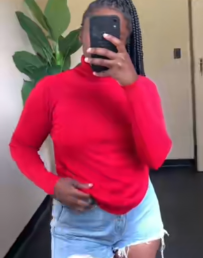 Thrift sweater, red