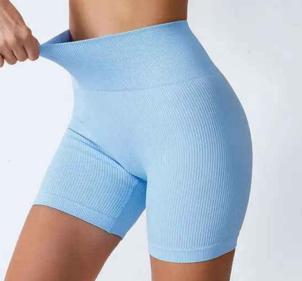 Ribbed biker shorts