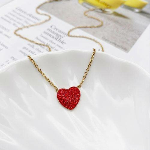 Collier Coeur Rouge Élégant