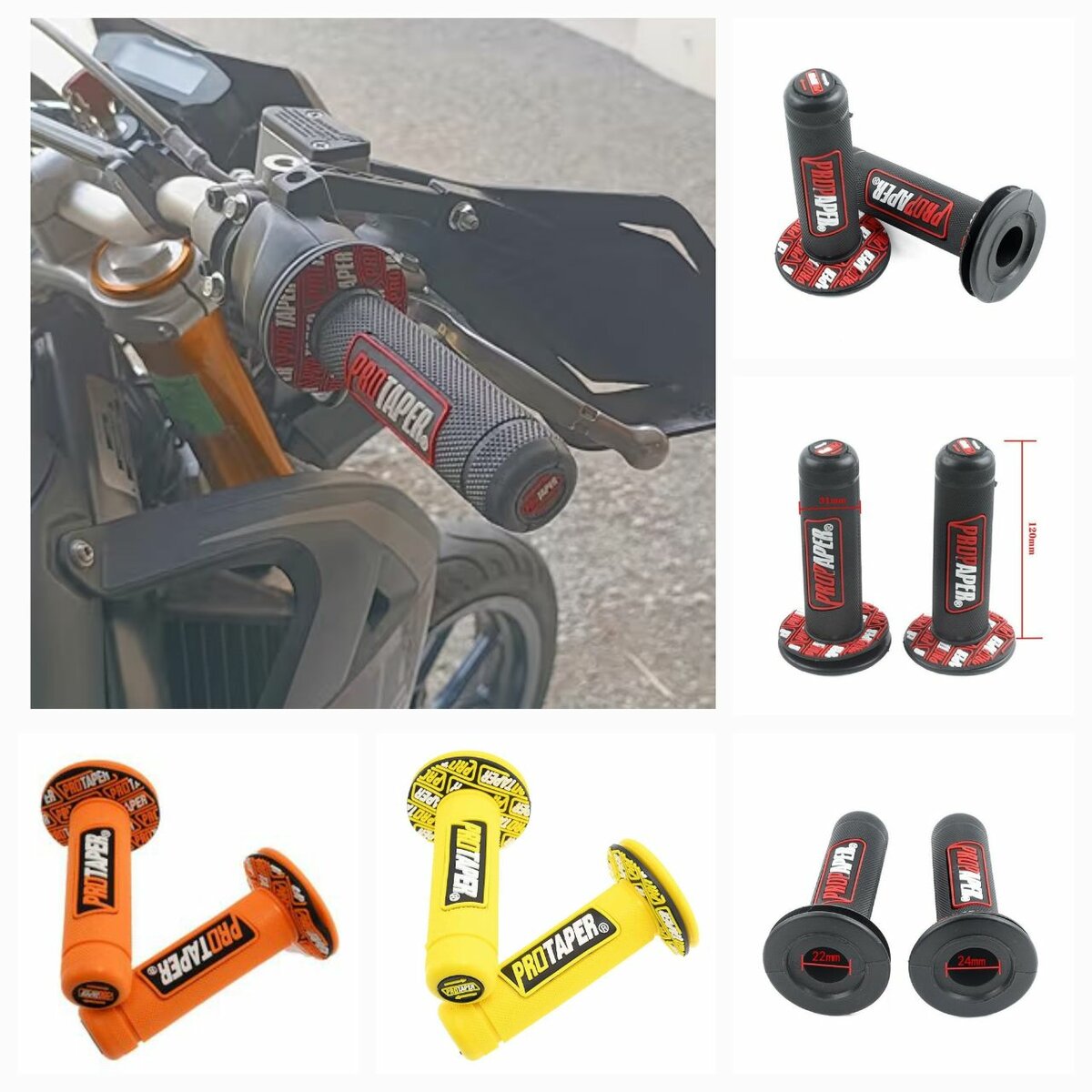 Poignées moto antidérapantes ProTaper
