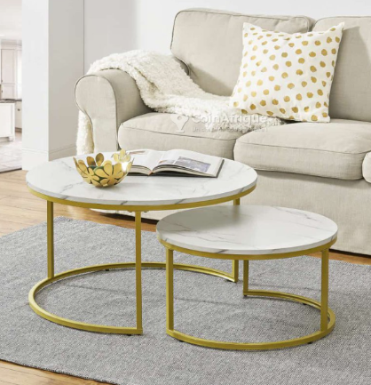 Tables centrale ronde blanc