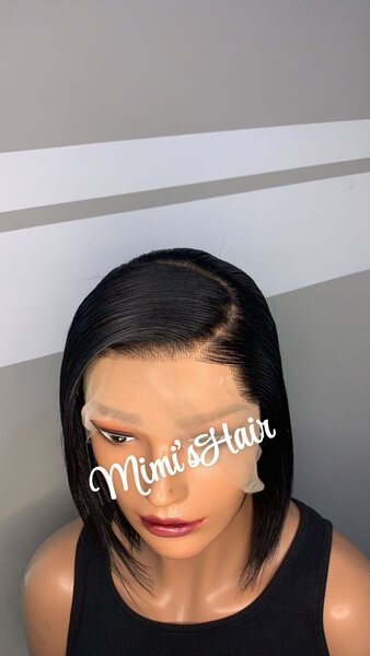 Human hair frontal bob
