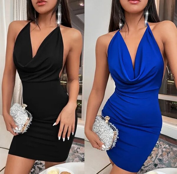 Elegant Halter Mini Dress