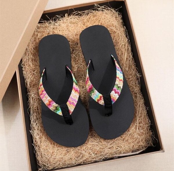 women slippers fashion lady sandals imitation straw weaving