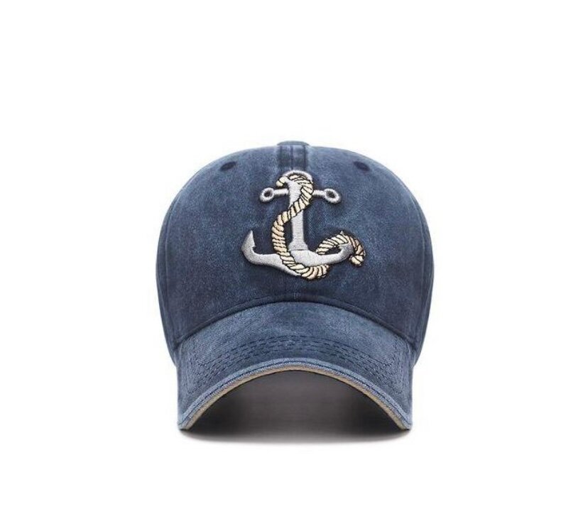 Casquette ancre marine bleue