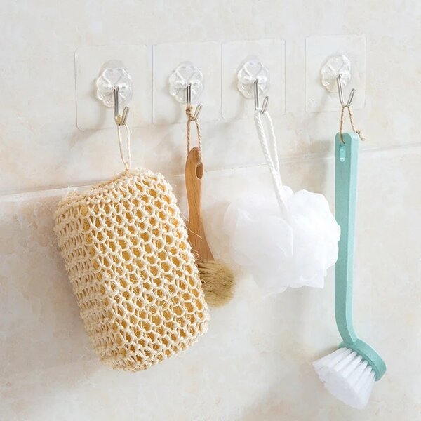 Lot de 20 crochets transparent mural adhésive