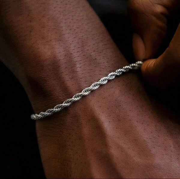 Bracelet en argent tressé