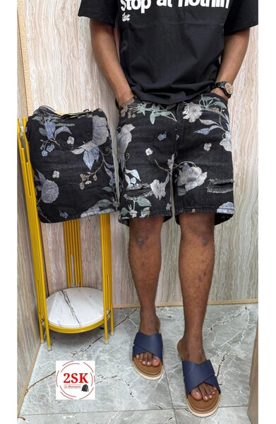 Shorts en jean imprimés homme