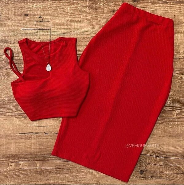 Crop top and skirt
