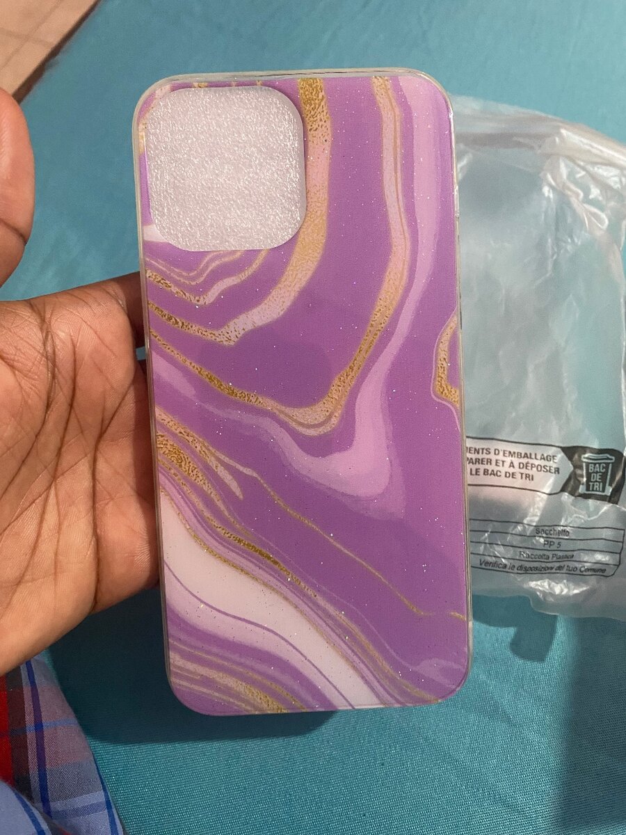 Coque Marbre Violet Étincelant