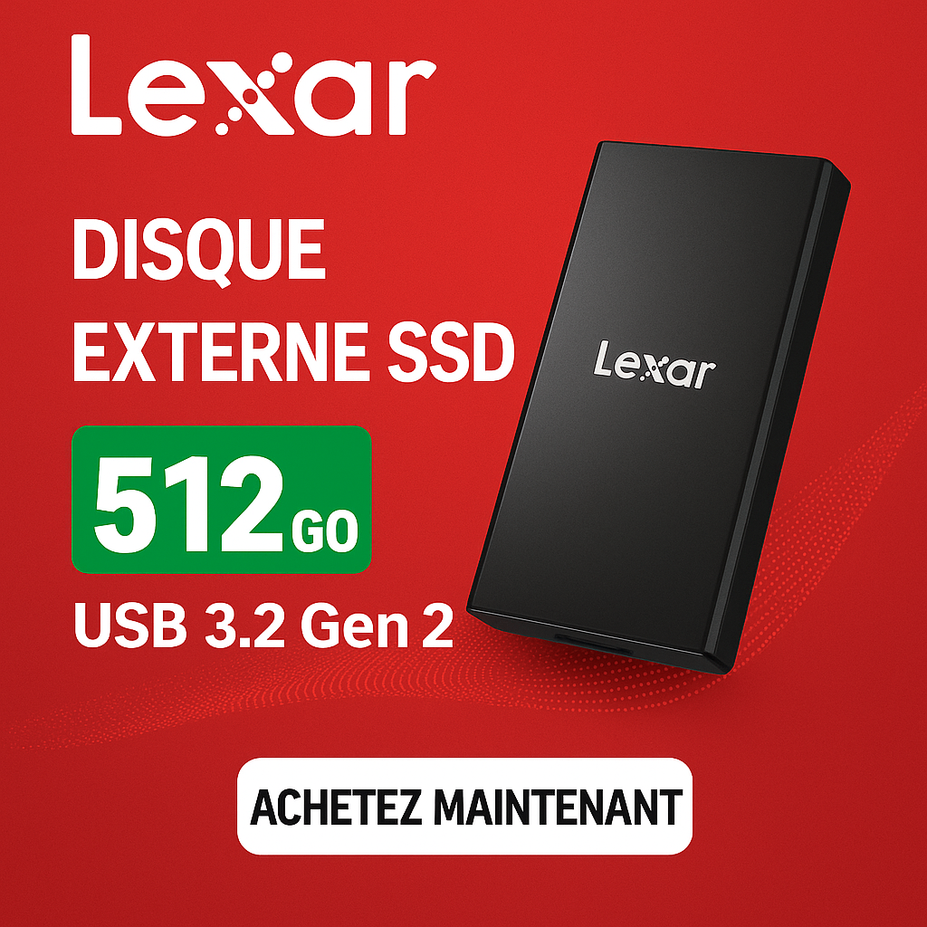 Disque SSD Externe Lexar 512Go