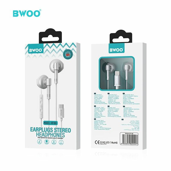 BWOO Écouteur filaire Iphone15