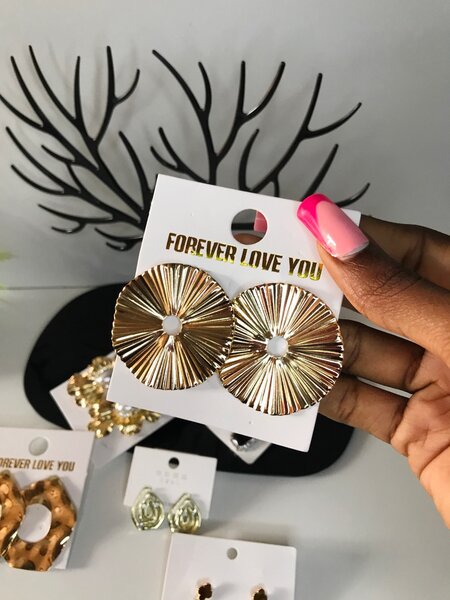 Gold statement earrings