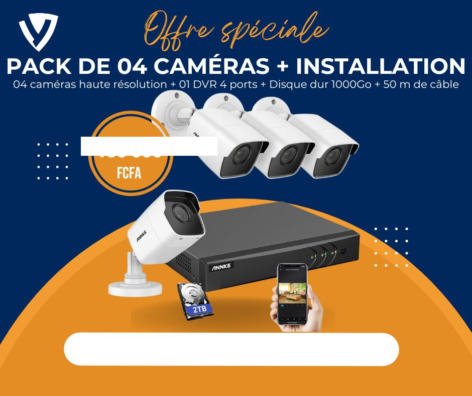 Camera Surveillance Extérieure t intérieure - 1080, 2K, 4 MP, 5MP  Vision 