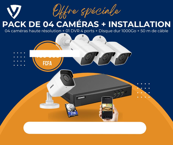 Camera Surveillance Extérieure t intérieure - 1080, 2K, 4 MP, 5MP  Vision 