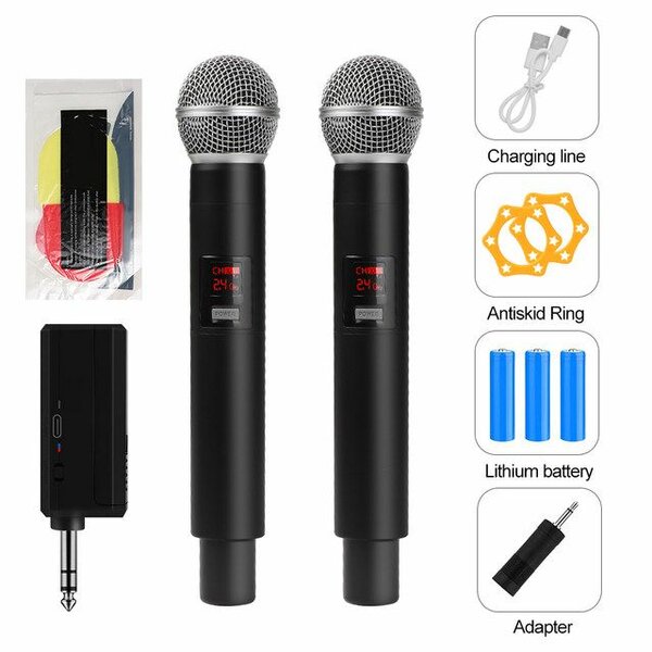 2 Wireless handheld microphone with charger battery