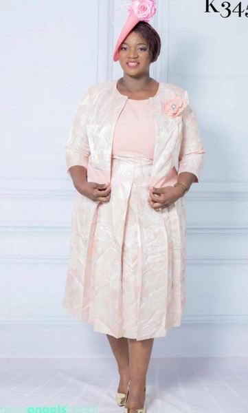  Peach Floral 2 Piece Suit