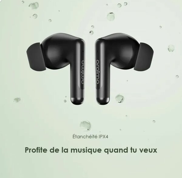 oraimo Écouteur Bluetooth SpaceBuds Neo Noir - Véritables éc