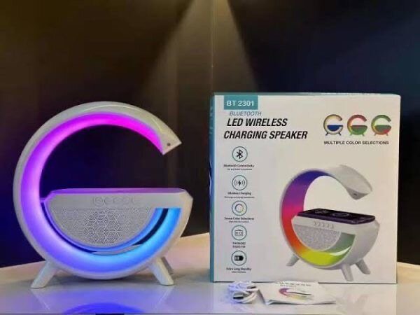 Station de Charge Sans Fil avec Enceinte LED