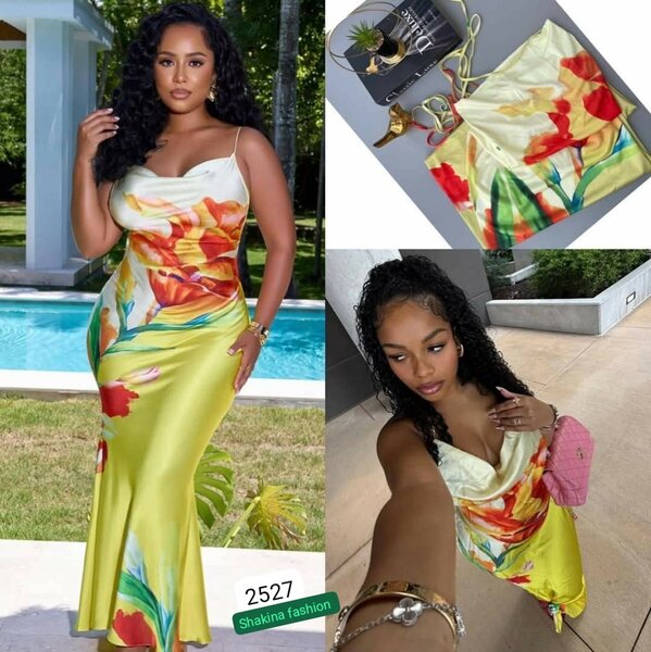 Robe longue élégante florale
