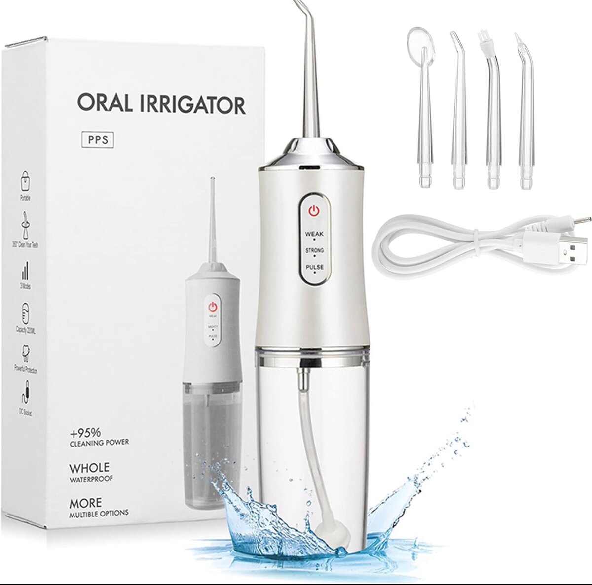 Jet Dentaire Hydropulseur Sans Fil Irrigateur Oral pour Soin