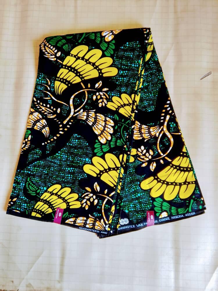Tissu vert jaune