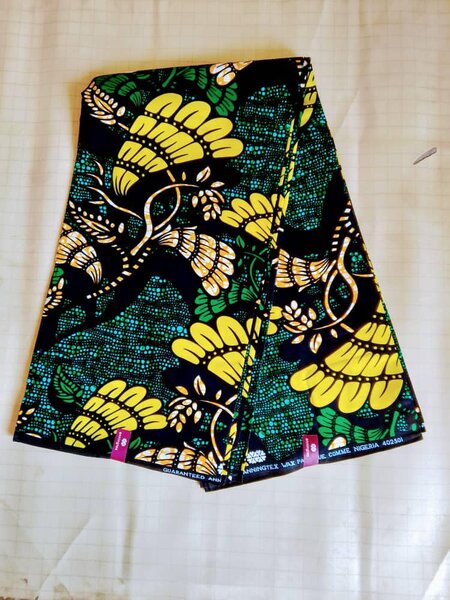 Tissu vert jaune