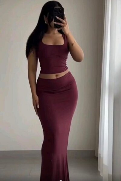 Ensemble jupe longue et haut chic