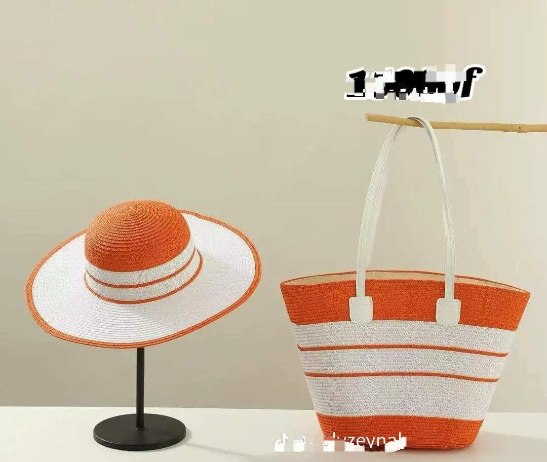 Ensemble sac et chapeau tissé
