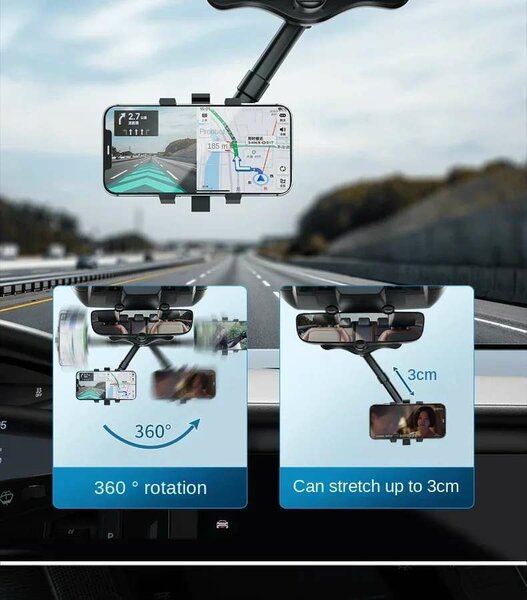Car Rareview Mirror Phone Holder