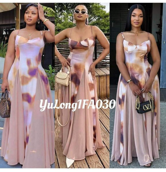 Robe Longue Éclatante Dégradé