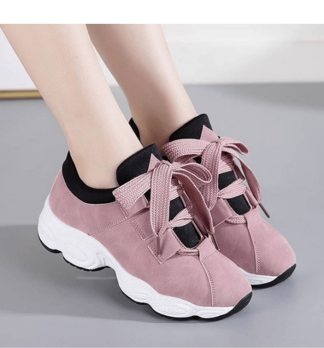 Baskets tendance femme rose