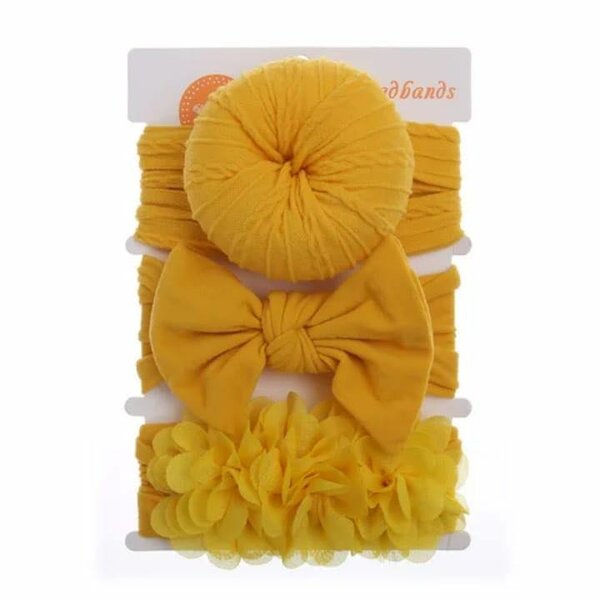 Bandeaux Bébé Jaune Fleuris