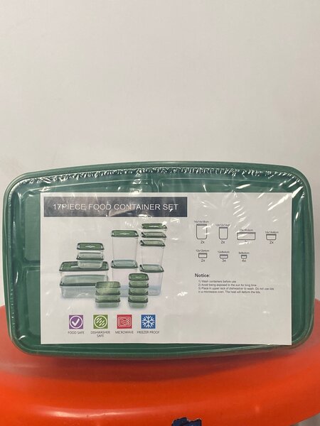 17 Piece Plastic Storage Containers